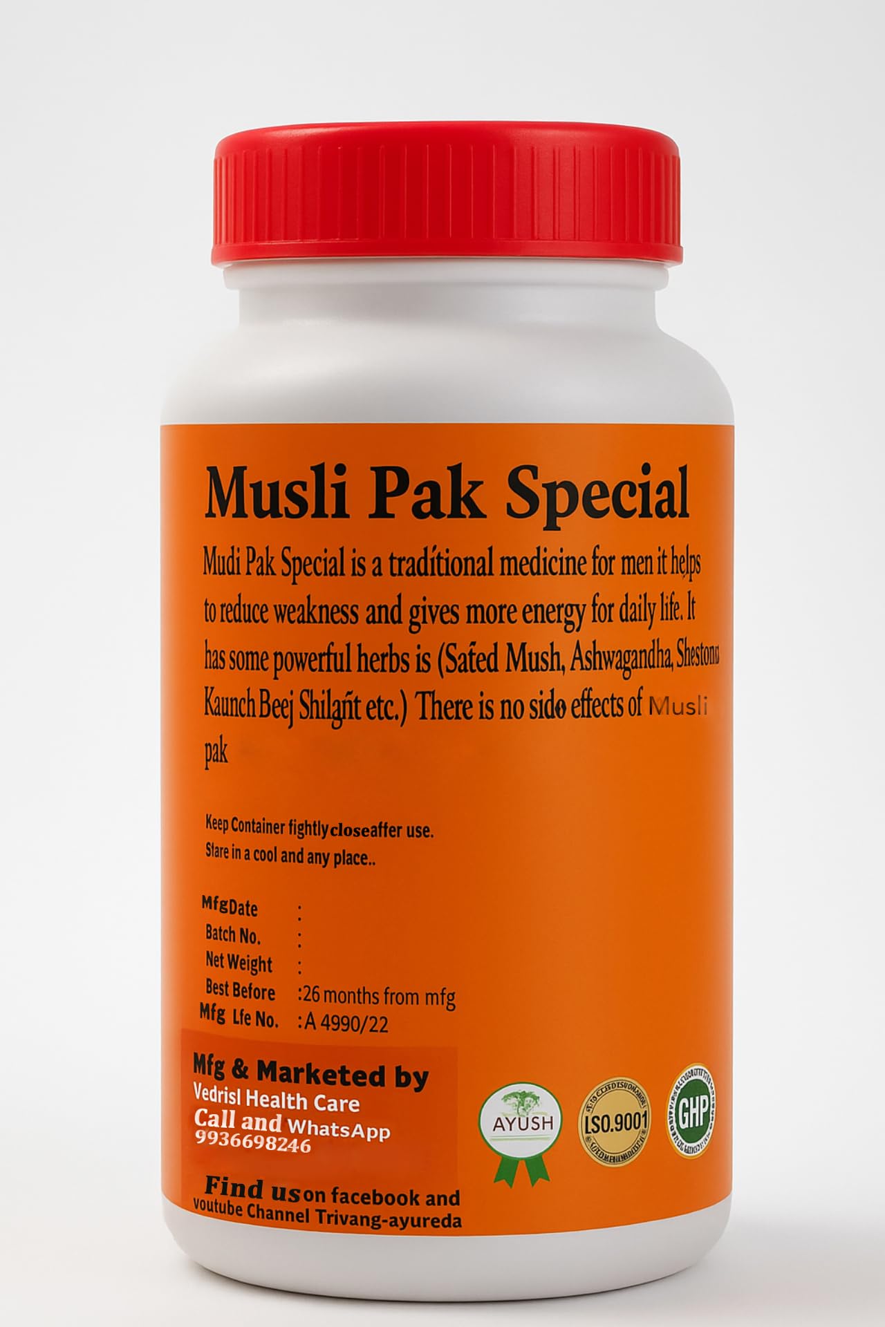 Trivang Musli Pak 100g | Shilajit,Ashwagandha, Gokshura, Safed Musli (Advanced Granule Formula) | Ayush Approved (Pack of 1)