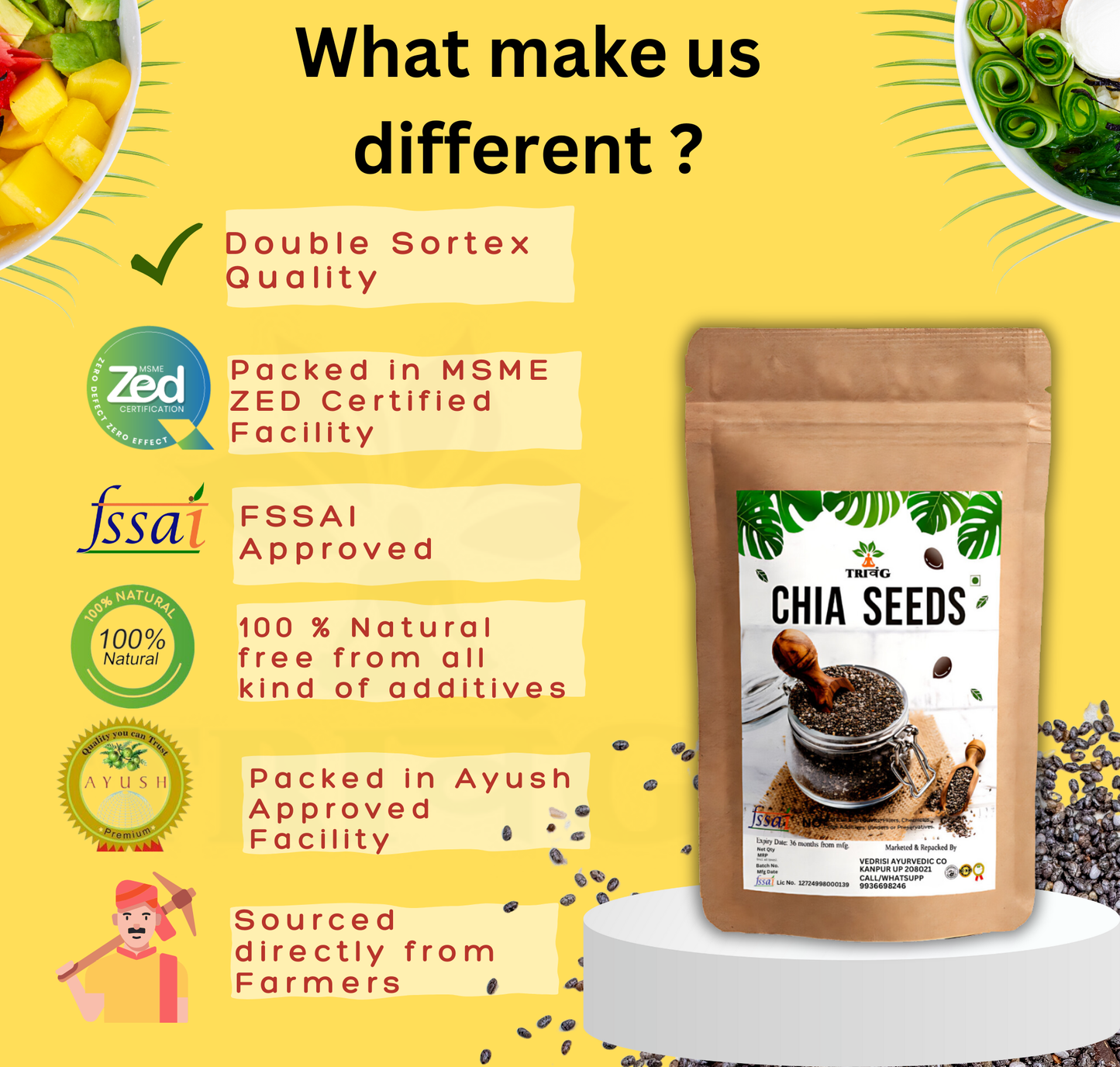 Trivang 100% Natural Chia Seeds