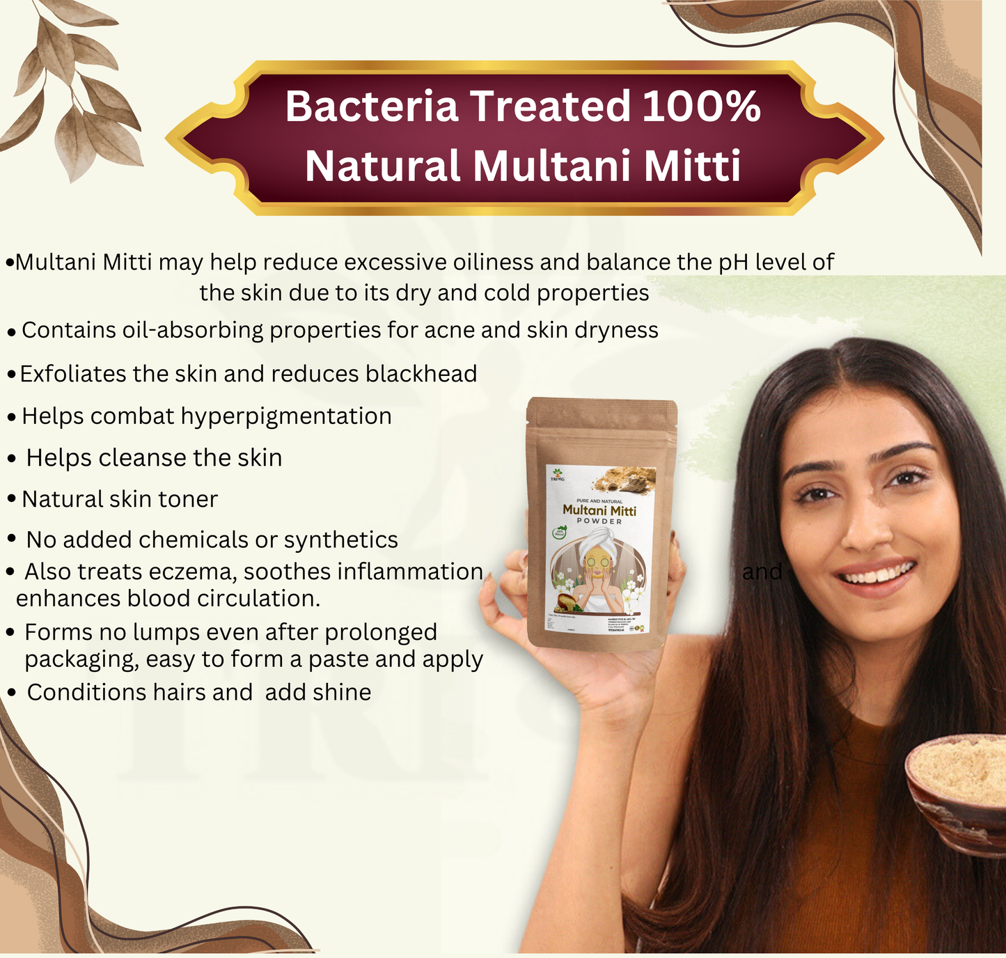 Trivang 100% Natural Multani Mitti Powder