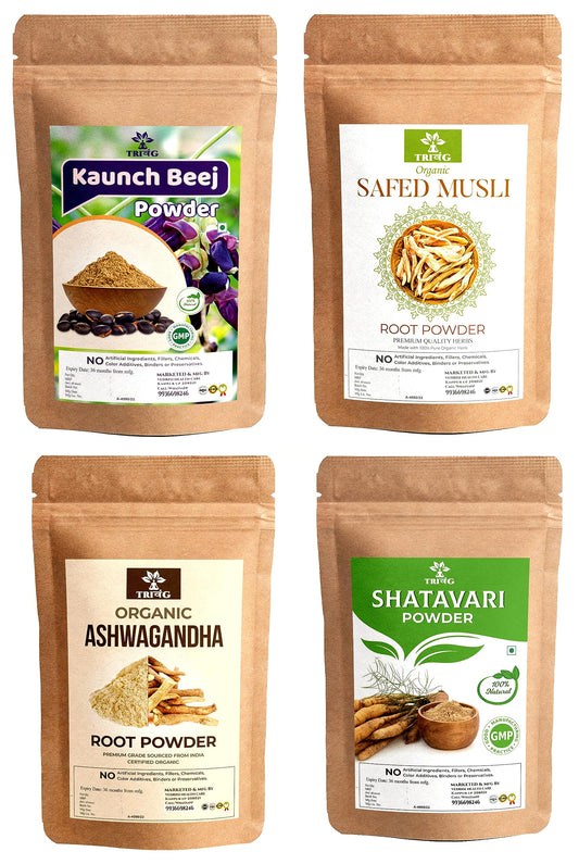 Safed Musli, Ashwagandha, Kaunch, Shatavari Powder Combo (400g)