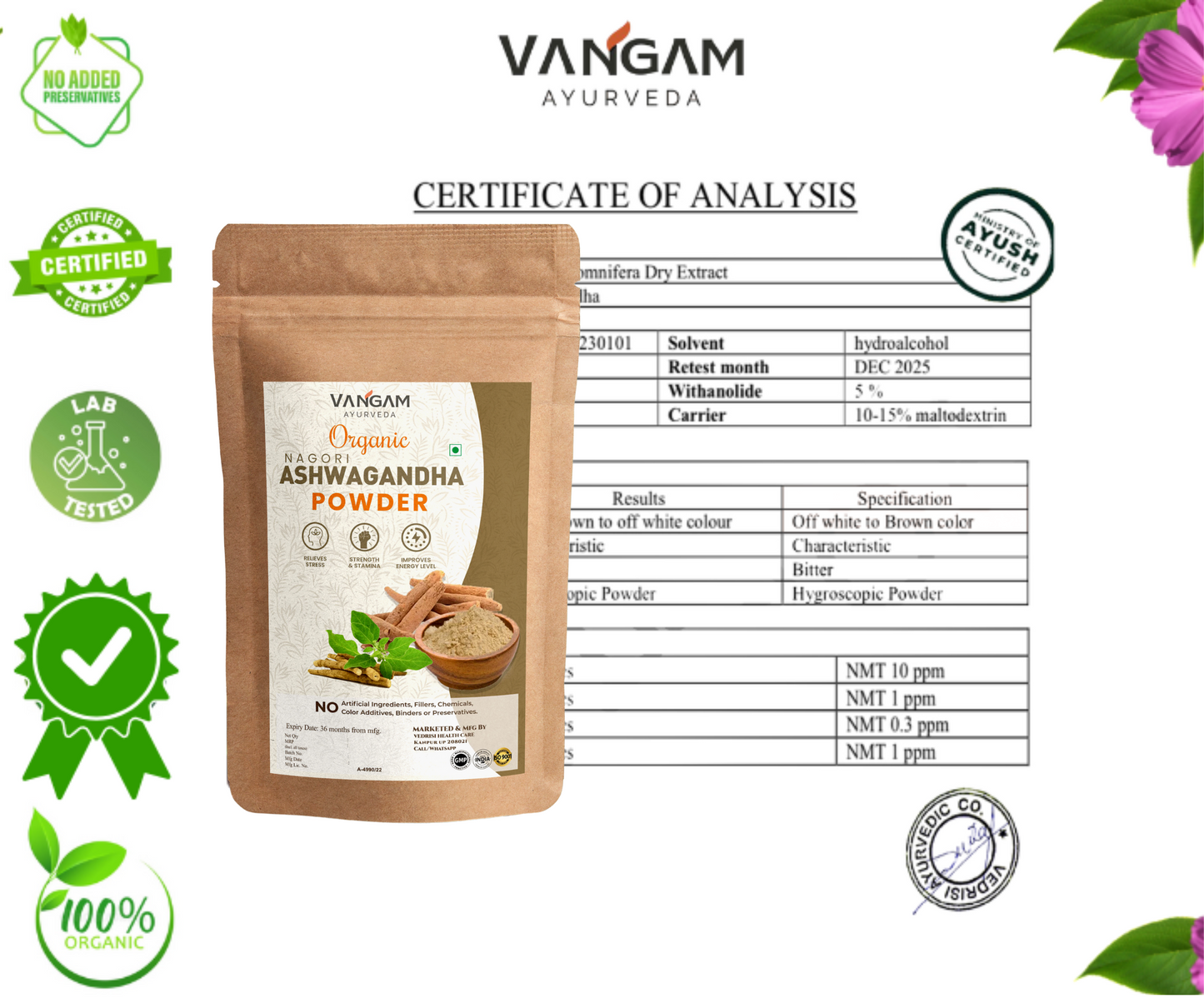 Vangam 100% Pure Ashwagandha Powder